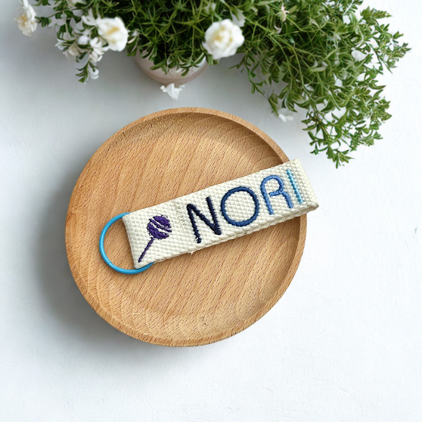 Embroidered Name Tag with Custom Image | Personalized Cotton Canvas Tag