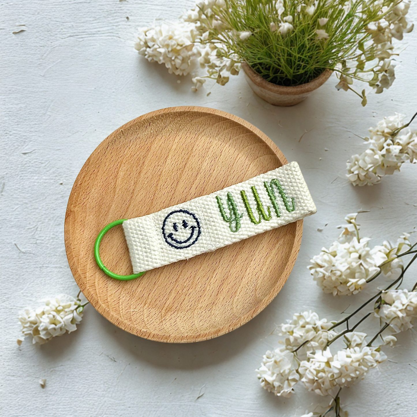 Embroidered Name Tag with Custom Image | Personalized Cotton Canvas Tag