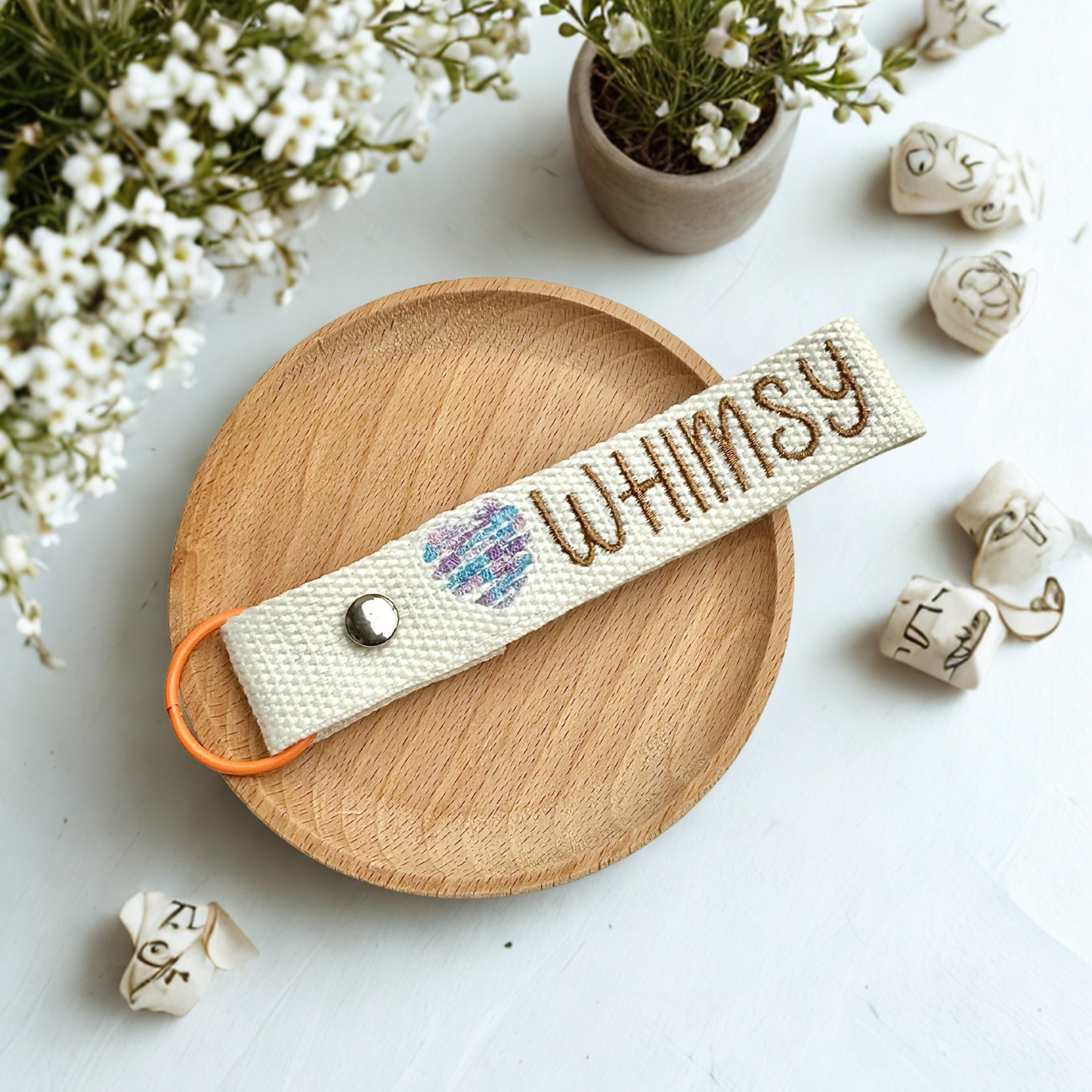 Personalized Embroidered Name Tag with Snap Button | Custom Fabric Tag for Bags, Backpacks & Gifts