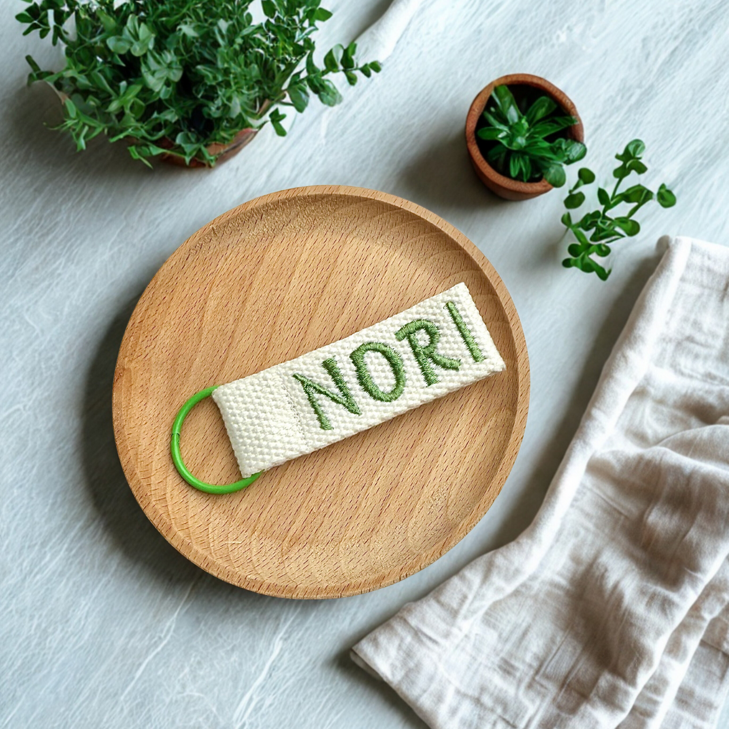 Mini Personalized Embroidered Name Tag | Keychain Tag for Bags, Jackets & Gifts