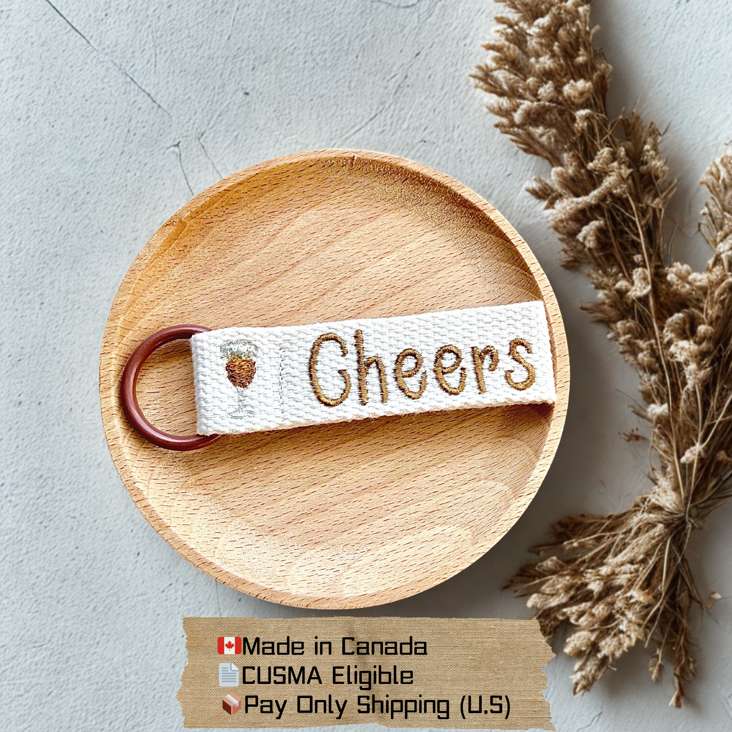 Personalized Cocktail Embroidered Name Tag – Custom Bag Tag for Adults & Party Gifts