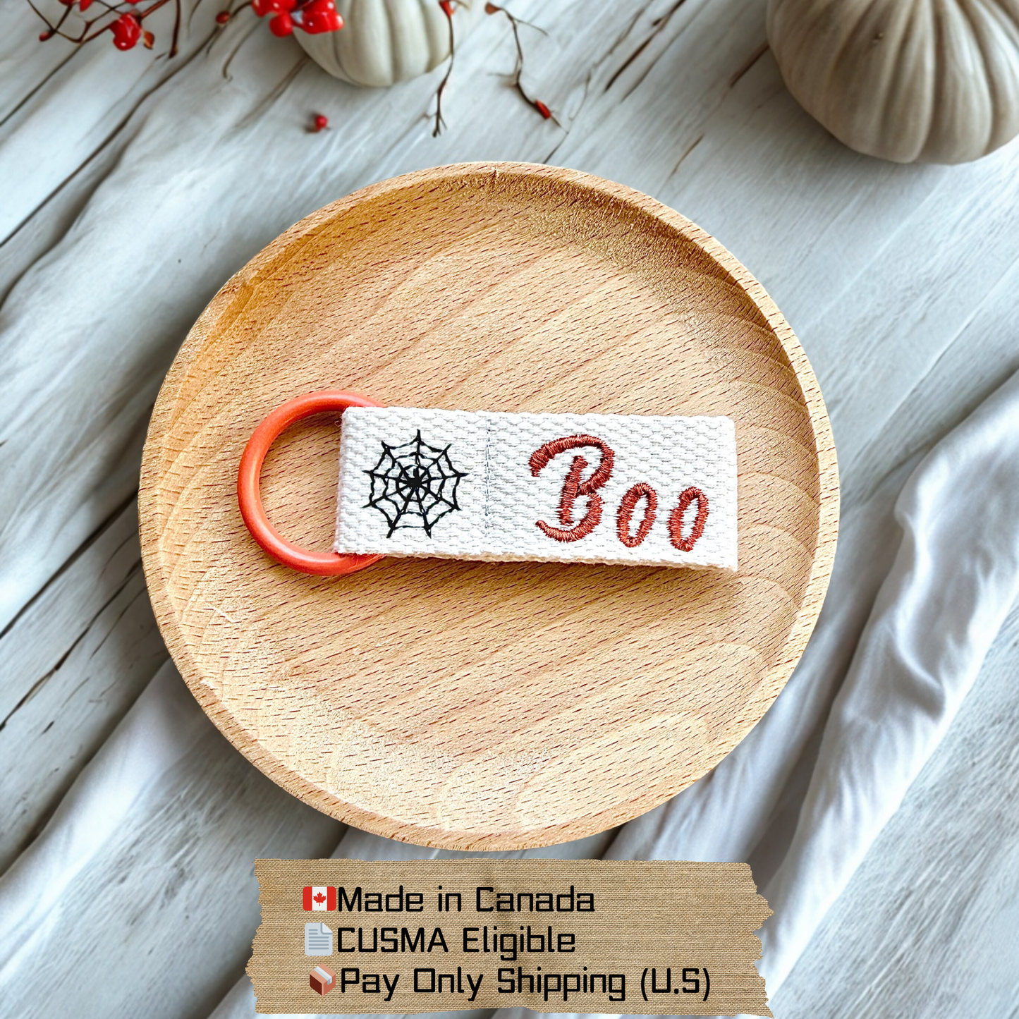 Personalized Halloween Embroidered Name Tag – Custom Bag Tag for Kids & Toddlers