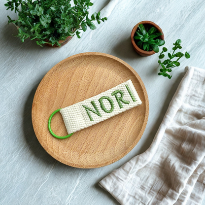 Mini Personalized Embroidered Name Tag | Keychain Tag for Bags, Jackets & Gifts