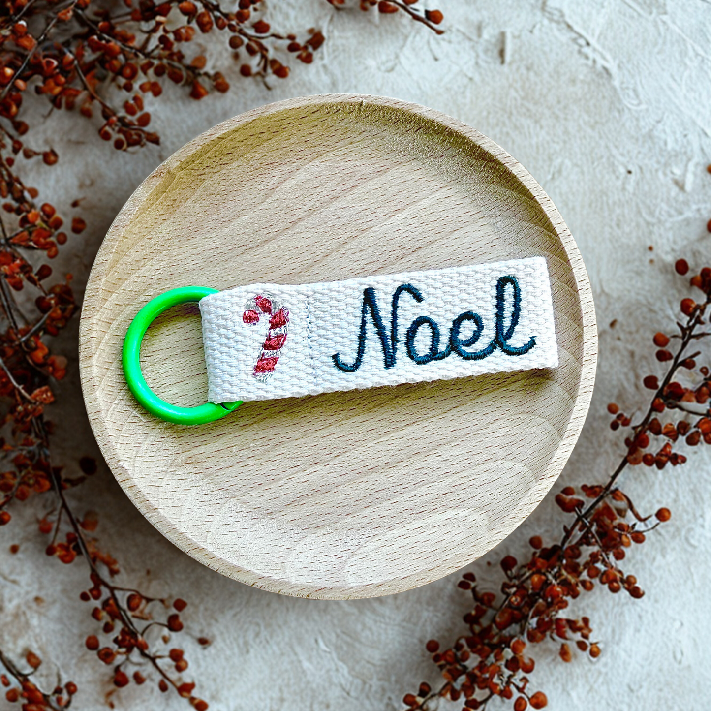 Personalized Christmas Embroidered Name Tag – Custom Bag Tag for Kids & Toddlers