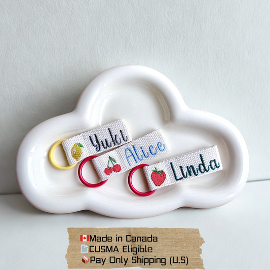 Custom Embroidered Name Tag Bundle – Set of 3/5/10 Personalized Keychain Labels for Bags, Teachers & Travel