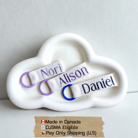 Custom Embroidered Name-Only Tag Bundle – Set of 3/5/10 Personalized Labels for Kids & School Supplies