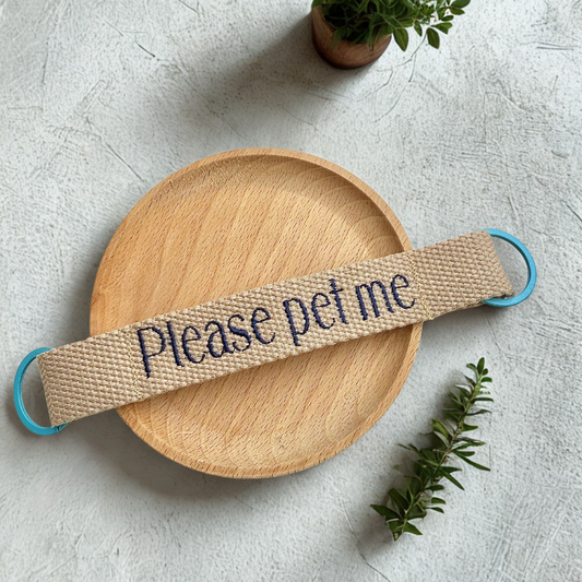 Personalized Embroidered Pet Tag | Custom Fabric Name Tag for Collars, Crates & Pet Travel Bags