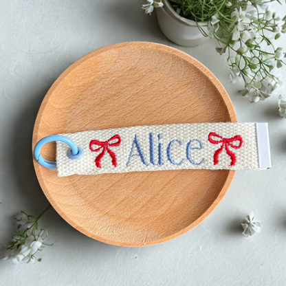 Custom Carabiner Embroidered Name Tag – Personalized Bag Tag for Backpacks & Keys