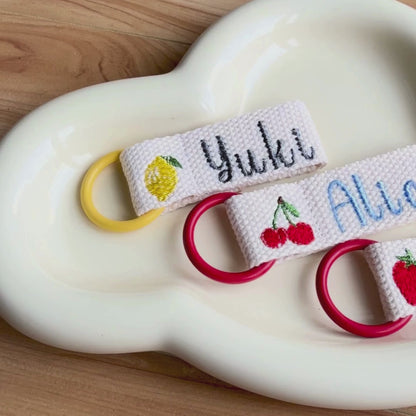 Custom Embroidered Name Tag Bundle – Set of 3/5/10 Personalized Keychain Labels for Bags, Teachers & Travel